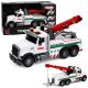 Camión de construcción blanco con grúa ajustable de Lean toys