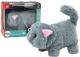 Gato Interactivo de Peluche que Camina y Maulla Gris