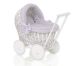 Carrito de Muñecas My Sweet Baby de Mimbre Blanco con Ropa de Cama