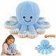 Pulpo de peluche azul con tentáculos elásticos y suave acabado