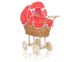 Carrito de Muñecas My Sweet Baby con Ropa de Cama Rojo