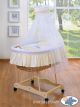 Set de Moisés de Mimbre con Ruedas y Dosel - Burrito Luca Cream My Sweet Baby