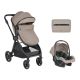 Cochecito 3 en 1 Eloe Beige Oscuro Kikkaboo, vista frontal