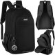 Mochila Grande 45L Negra Kruzzel - Ideal para Escuela y Deporte