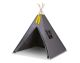 Teepee para niños en color antracita con plumas decorativas.