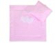 Pram Bedding Set With Duvet And Pillow 2pcs - Hearts White Dots On Pink