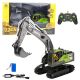 Excavadora oruga R/C verde Huina 1:18 vista frontal