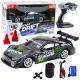 Coche de Drift RC negro verde de Lean Toys en acción