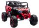 Coche eléctrico infantil M2 4x4 rojo LEAN CARS vista tres cuartos