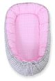 Baby Nest Double-sided Premium Cocoon For Infants Bobono- Grey Checkered/ Pink Checkered