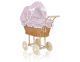 Cochecito de Muñeca My Sweet Baby de Mimbre con Ropa Rosa
