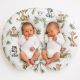 Cojín de lactancia gemelar Little Safari – Almohada croissant para gemelos con funda extraíble
