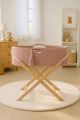 Moses Basket Boho Handmade With Stand - Pastel Pink