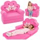 Sofá lounger reclinado 2 en 1 rosa para niñas con corona