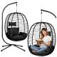 Silla Colgante de Jardín Cocoon con Cojines Negra