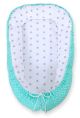 Baby Nest Double-sided Premium Cocoon For Infants Bobono- Grey Stars/ Dots On Mint