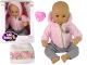 Muñeca bebé Bobas Lean Toys 40 cm con sudadera rosa, vista frontal