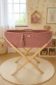 Moses Basket Boho Handmade With Stand - Blush
