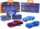 Juego de coches con resortes en maletín metálico, 16 piezas