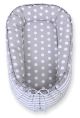 Baby Nest Double-sided Premium Cocoon For Infants Bobono- Dots On Grey/ Grey Strips
