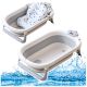 Bañera plegable con termómetro y colchón estrellas gris