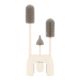 Set 3 cepillos para biberones Kikkaboo crema con soporte, silicona platino