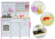 Cocina de Madera Paula en Rosa y Blanco con Elementos Abiertos