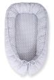 Baby Nest Double-sided Premium Cocoon For Infants Bobono- Grey Rosette /grey
