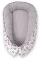 Baby Nest Double-sided Premium Cocoon For Infants Bobono Minky- Hedgehogs Grey