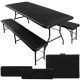 Mesa de jardín plegable Gardlov 180cm con 2 bancos