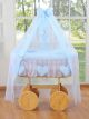 Moisés de Mimbre con Ruedas de Madera Natural My Sweet Baby Amelie Deluxe Azul
