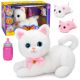 Gatito interactivo de Lean toys con biberón.