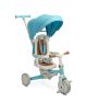 Triciclo evolutivo Faro Toyz azul 3 en 1, vista frontal con capota