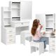 Mesa de vanity blanca moderna con espejo grande