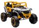 Coche eléctrico infantil M1 4x4 blanco y amarillo LEAN CARS vista tres cuartos