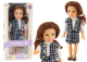 Muñeca con Ropa Elegante a Cuadros y Cabello Marrón