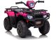 Quad eléctrico infantil rosa de Lean Cars con motor potente.