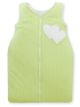Cotton Sleeping Bag For Children, Size M, 6-12 Months, Tog 2.5, All-season, Hearts Green Strips