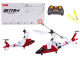 Helicóptero R/C Syma S111H rojo con marco metálico vista lateral