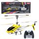 Helicóptero RC Syma S107G Amarillo con luces LED encendidas.