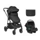 Carrito de Bebé 3en1 con Asiento Transformable Negro Kikkaboo