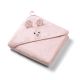 Toalla de baño con capucha Babyono de bambú 100x100 rosa