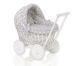 Carrito de muñecas de mimbre My Sweet Baby con ropa de cama