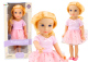 Muñeca con vestido de tul rosa y cabello rubio