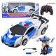 Auto Robot 2 en 1, Coche Policía RC 1:18