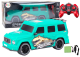 Coche de control remoto RC con dinosaurio, escala 1:10, verde