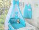 Dosel de Cuna My Sweet Baby - Corazones Blancos sobre Turquesa