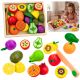 Set de Frutas de Madera Magnético con Cuchillo Seguro