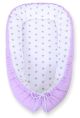 Baby Nest Double-sided Premium Cocoon For Infants Bobono- White Polka Dotd On Lilac/ Grey Stars