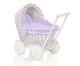 Carrito de Muñecas My Sweet Baby de Mimbre con Ropa Lila
